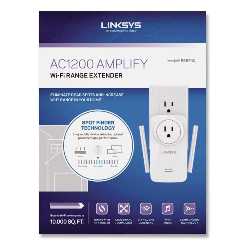 AC1200 AMPLIFY DUAL-BAND WIFI EXTENDER, 2 PORTS, 300/867 MBPS, 2.4/5GHZ