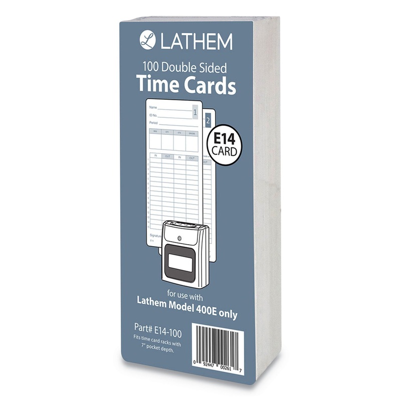 E14-100 TIME CARDS, BI-WEEKLY/MONTHLY/SEMI-MONTHLY/WEEKLY, TWO SIDES, 7″