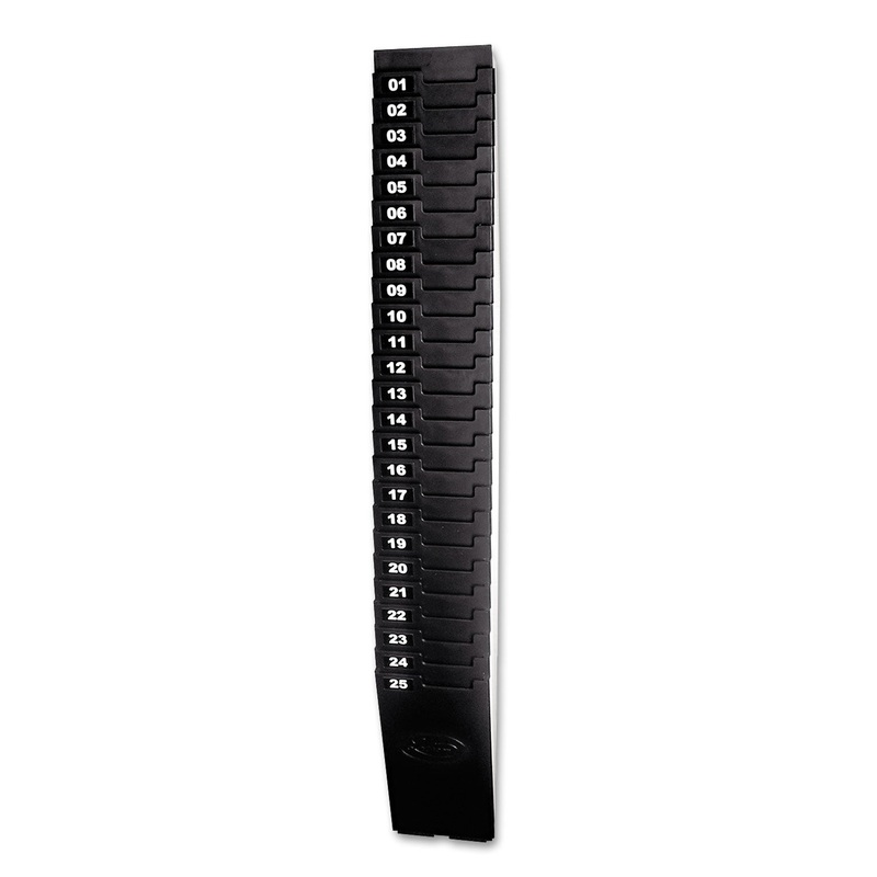 Expandable Time Card Rack, 25-Pocket, Holds 7″ Cards, Plastic, Black