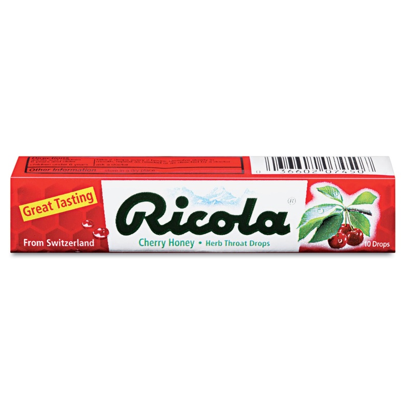 Herb Throat Drops, Cherry Honey, 10drops/stick, 24 Sticks/box