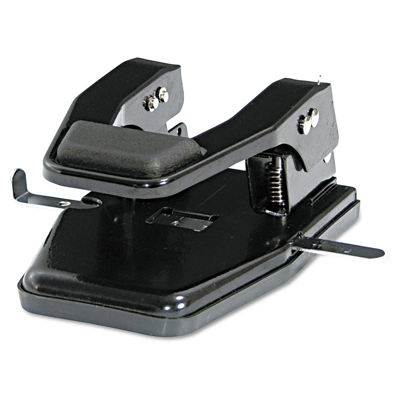 40-Sheet Heavy-Duty Two-Hole Punch, 9/32″ Holes, Padded Handle, Black