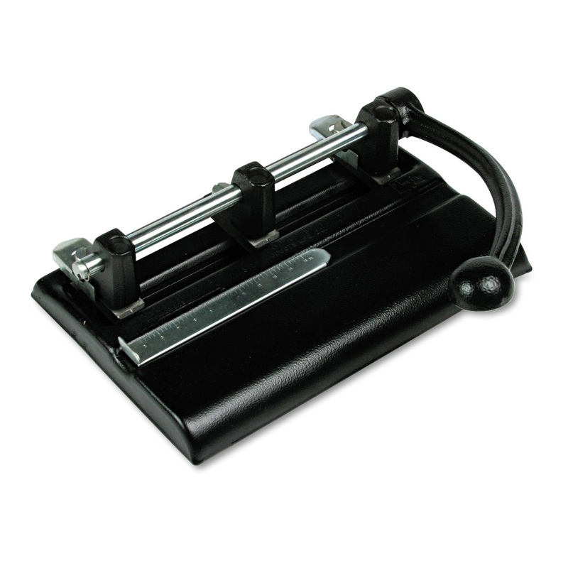 40-Sheet Lever Action Two- To Seven-Hole Punch, 13/32″ Holes, Black