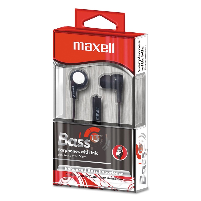 B-13 Bass Earbuds With Microphone, Black, 52″ Cord