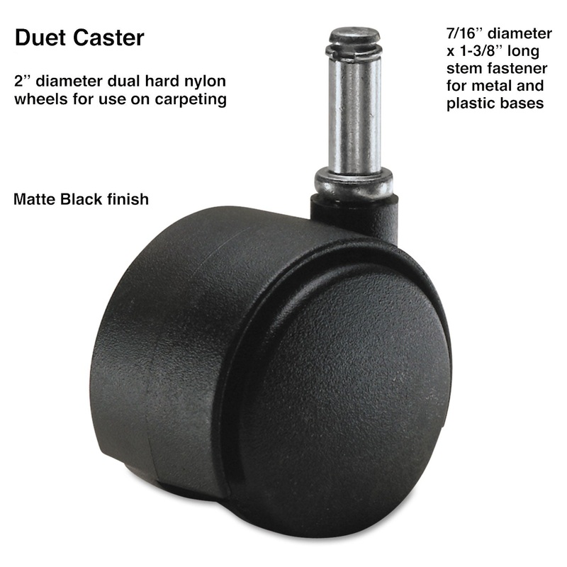 DUET DUAL WHEELS, NYLON, C STEM, 110 LBS/CASTER, 5/SET