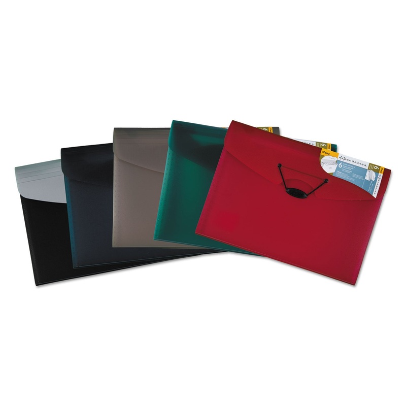 EXPANDABLES EXPANDING FILE, 6 SECTIONS, 1/6-CUT TAB, LETTER SIZE, RANDOMLY ASSORTED