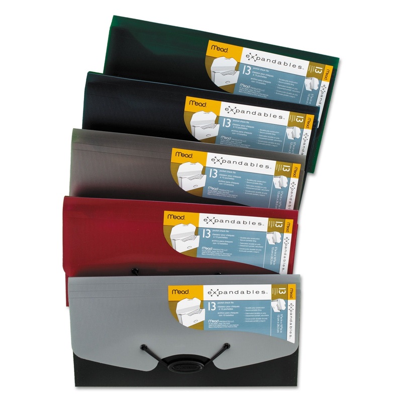 EXPANDABLES EXPANDING FILE FOR CHECKS, 13 SECTIONS, 1/13-CUT TAB, RANDOMLY ASSORTED