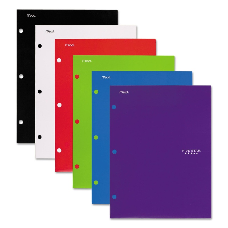 FOUR-POCKET PORTFOLIO, 8 1/2 X 11, ASSORTED COLORS, TRADITIONAL DESIGN, 4/PACK