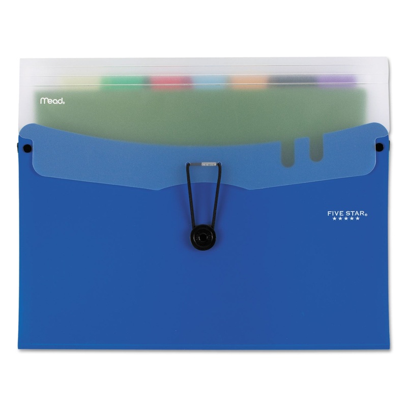 HORIZONTAL EXPANDING FILE W/ SEVEN REMOVABLE POCKETS, 7 SECTIONS, 1/7-CUT TAB, LETTER SIZE, BLUE