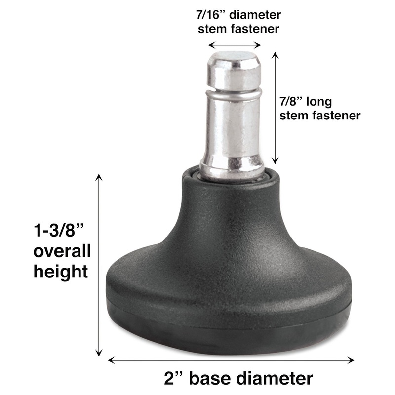 LOW PROFILE BELL GLIDES, B STEM, 110 LBS/GLIDE, 5/SET
