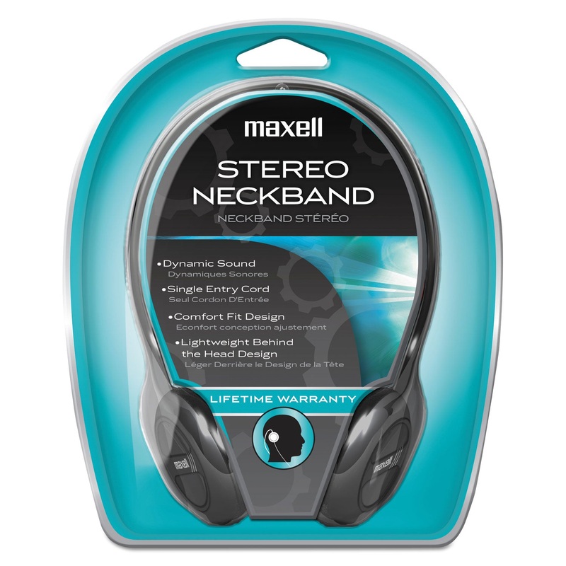 Nb201 Stereo Neckband Headphones, Black, 49.5″ Cord