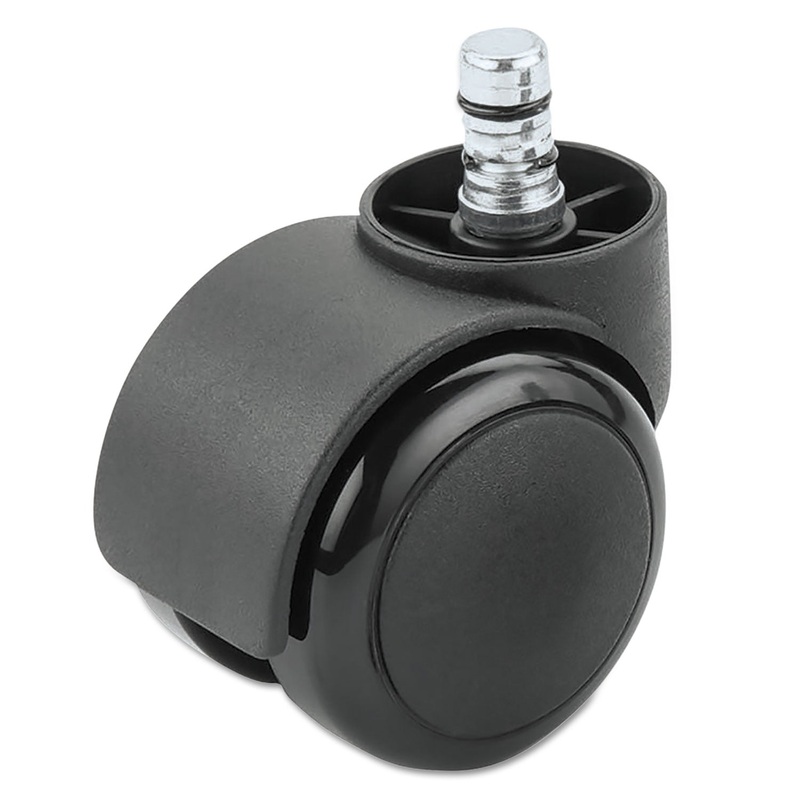 NOISELESS DUET CASTERS, POLYURETHANE, R STEM, 110 LBS/CASTER, 5/SET