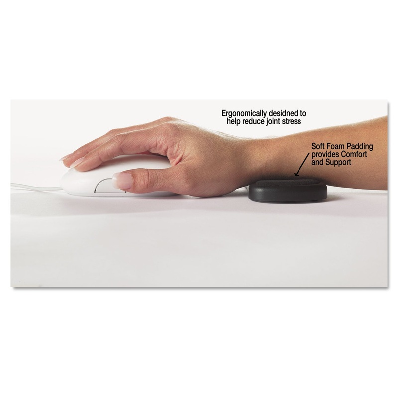 Rolling Wrist Rest, 5 X 2 1/2 X 5/8, Black