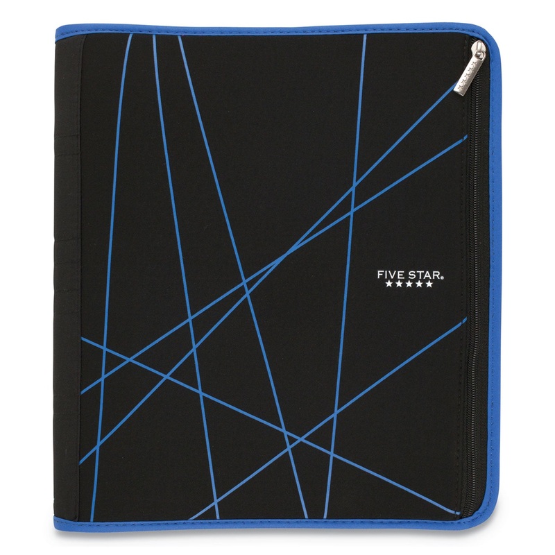 XPANZ ZIPPER BINDER, 3 RINGS, 2″ CAPACITY, 11 X 8.5, BLACK/BLUE