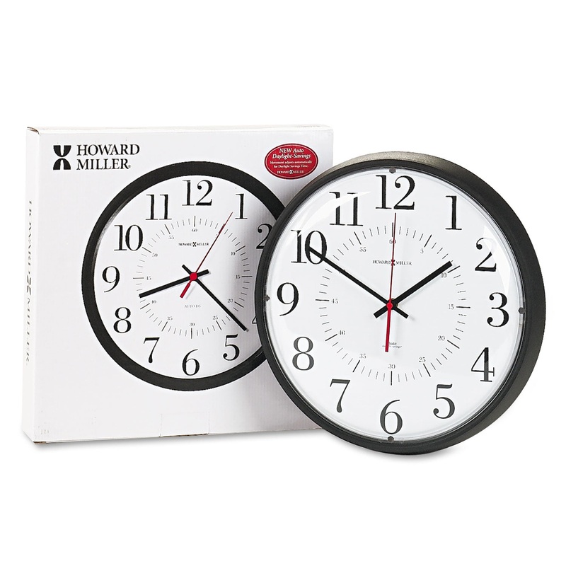 ALTON AUTO DAYLIGHT SAVINGS WALL CLOCK, 14″ OVERALL DIAMETER, BLACK CASE, 1 AA (SOLD SEPARATELY)