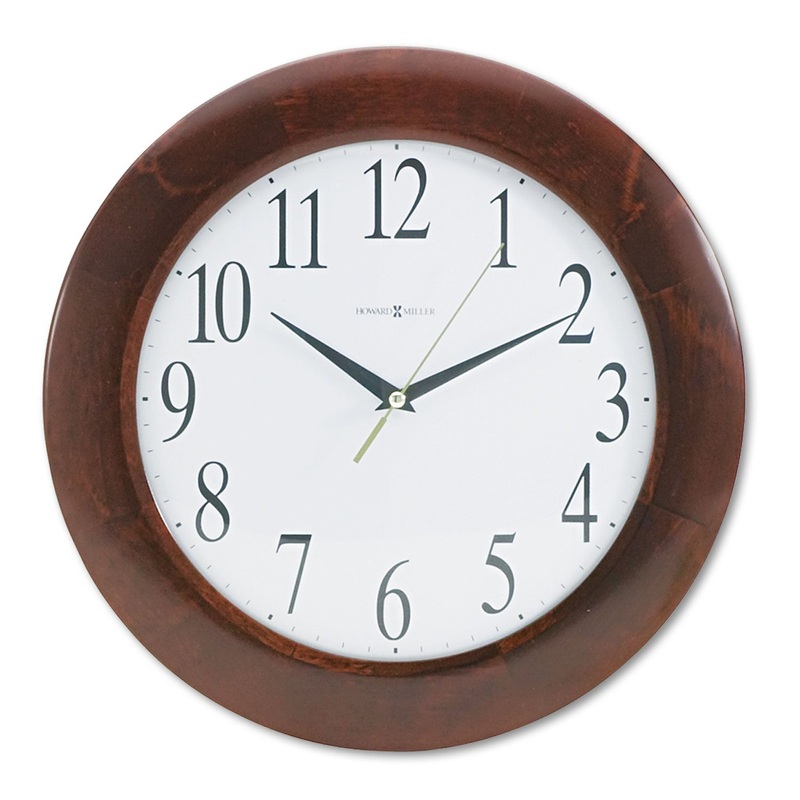 CORPORATE WALL CLOCK, 12.75″ OVERALL DIAMETER, CHERRY CASE, 1 AA (SOLD SEPARATELY)