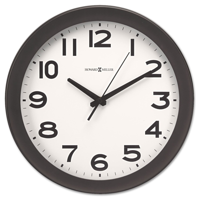 KENWICK WALL CLOCK, 13.5″ OVERALL DIAMETER, BLACK CASE, 1 AA (SOLD SEPARATELY)