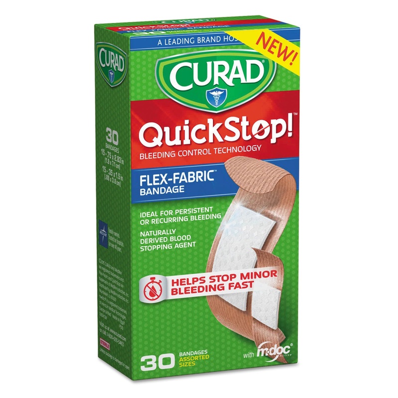 Quickstop Flex Fabric Bandages, Assorted, 30/box