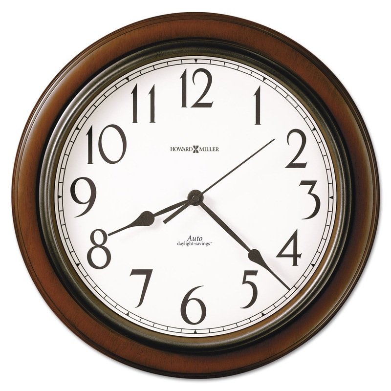 TALON AUTO DAYLIGHT-SAVINGS WALL CLOCK, 15.25″ OVERALL DIAMETER, CHERRY CASE, 1 AA (SOLD SEPARATELY)