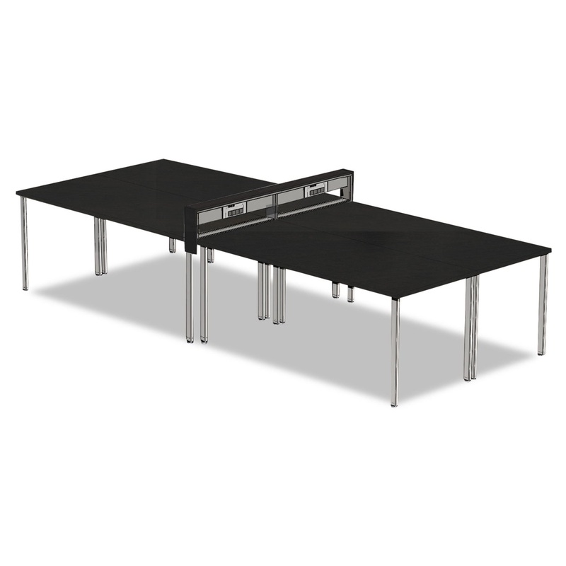 E5 FOUR-PERSON WORKSTATION WITH BELTWAY, 123.5W X 60D X 29.5H, RAVEN