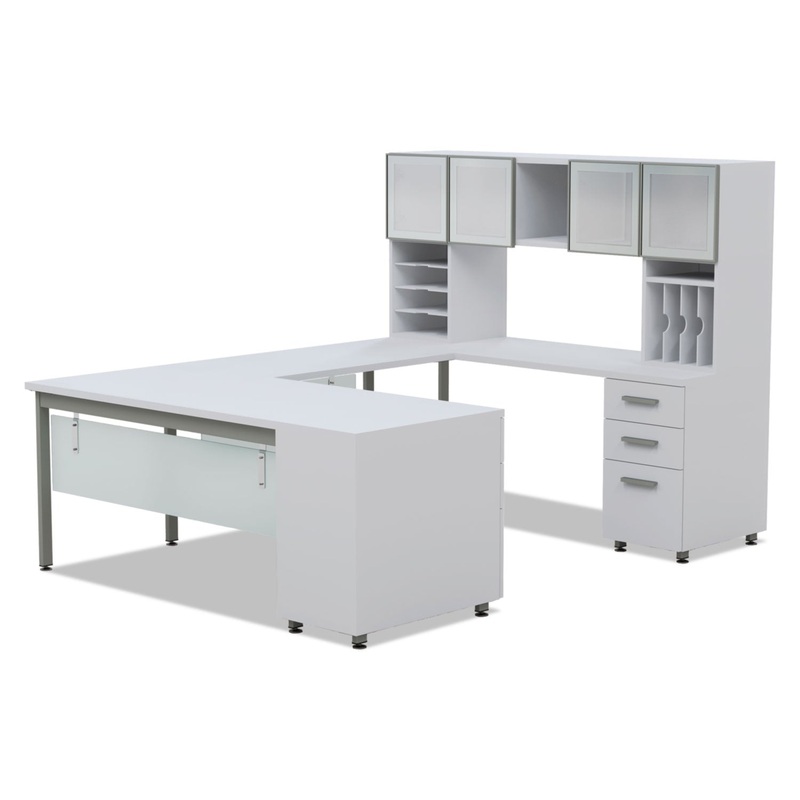 E5 Series Executive U-Workstation, 72w X 96d X 62h, White