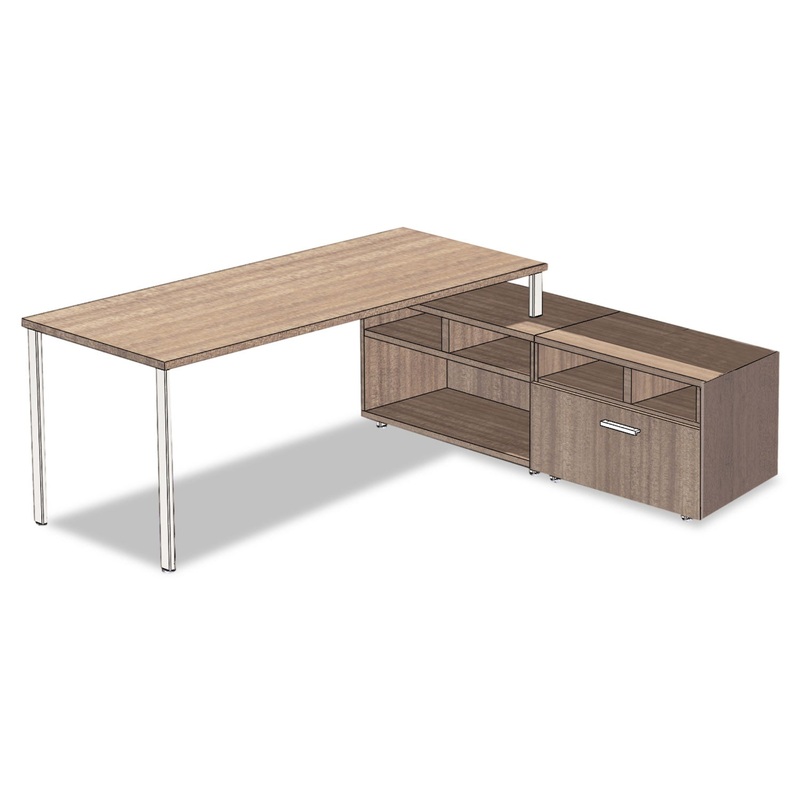 E5 SERIES SINGLE L-WORKSTATION, 72W X 85D X 29.5H, COCOA