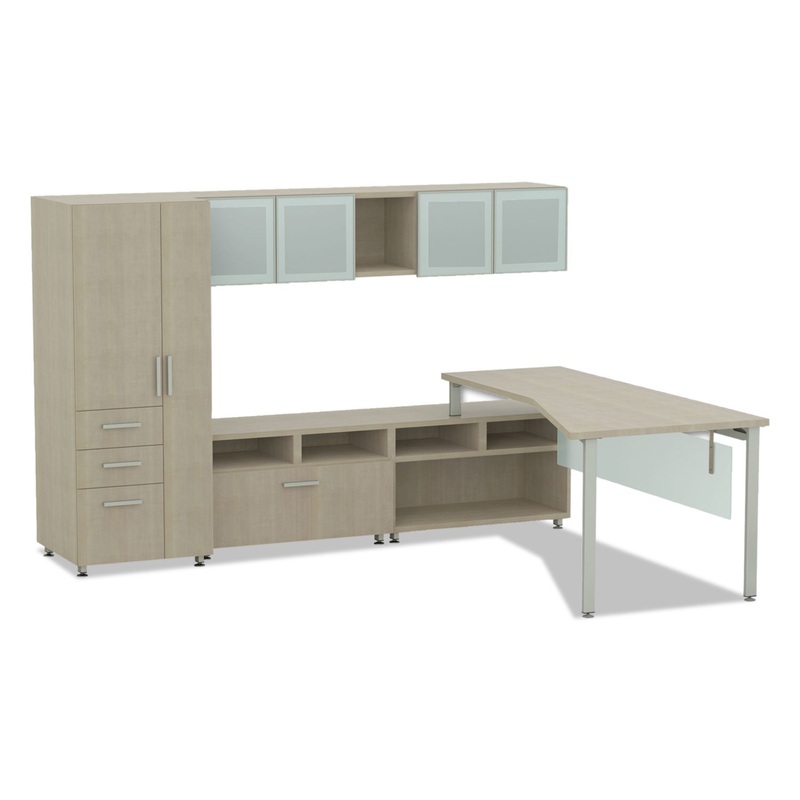E5 SERIES SINGLE L-WORKSTATION, 72W X 85D X 29.5H, SUMMER SUEDE