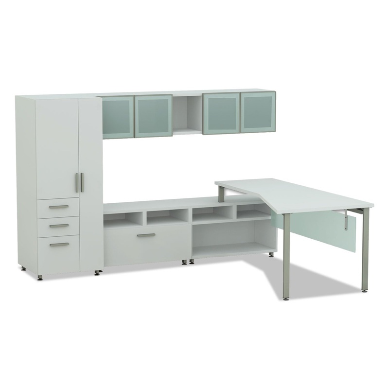E5 SERIES SINGLE L-WORKSTATION, 72W X 85D X 29.5H, WHITE