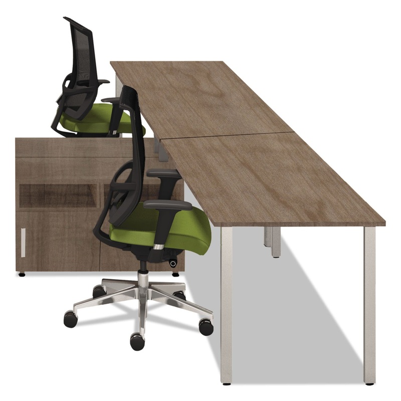 E5 SERIES TWO-PERSON WORKSTATION, 120W X 73D X 29.5H, COCOA
