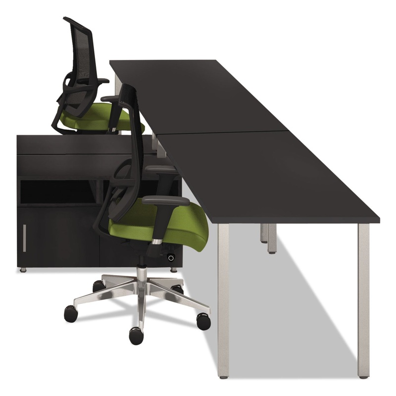 E5 SERIES TWO-PERSON WORKSTATION, 120W X 73D X 29.5H, RAVEN
