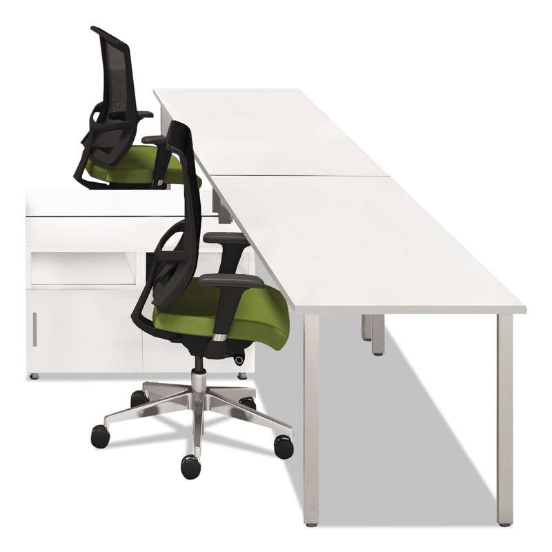 E5 SERIES TWO-PERSON WORKSTATION, 120W X 73D X 29.5H, WHITE