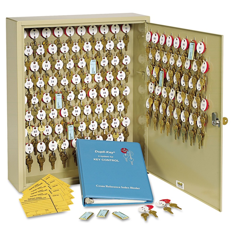 Locking Two-Tag Cabinet, 120-Key, Welded Steel, Sand, 16 1/2 X 4 7/8 X 20 1/8
