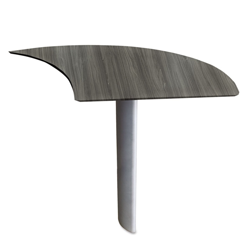 MEDINA SERIES CURVED DESK EXTENSION, RIGHT-HAND, 47W X 24D X 29.5H, GRAY STEEL
