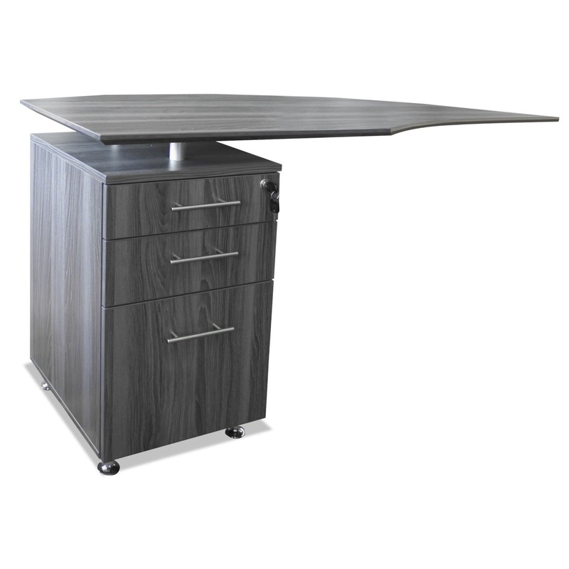 MEDINA SERIES LAMINATE PEDESTAL, 15.5W X 18.13D X 26.63H, GRAY STEEL