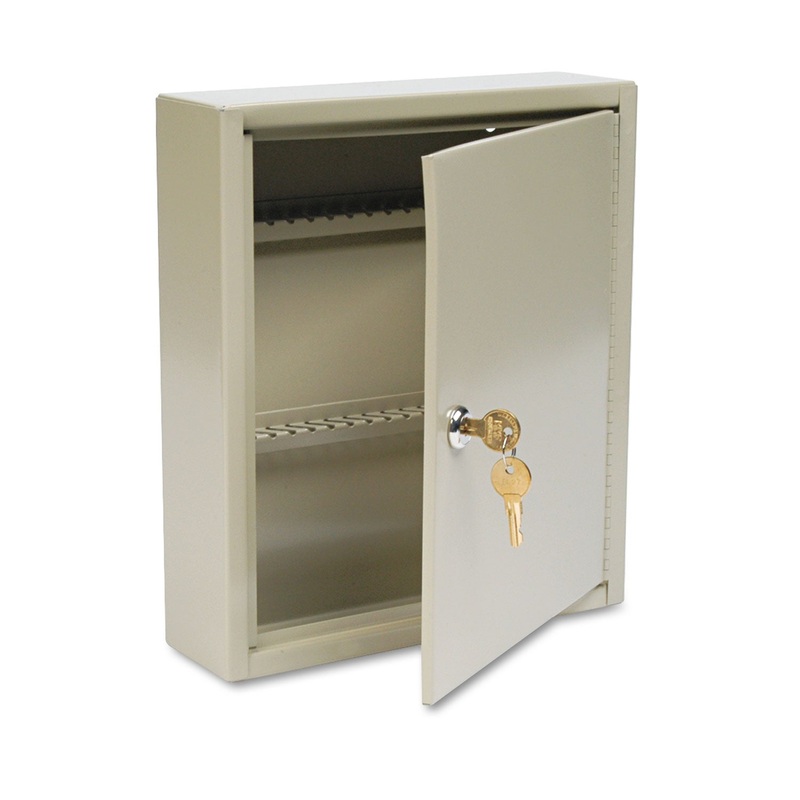Uni-Tag Key Cabinet, 60-Key, Steel, Sand, 10 5/8 X 3 X 12 1/8