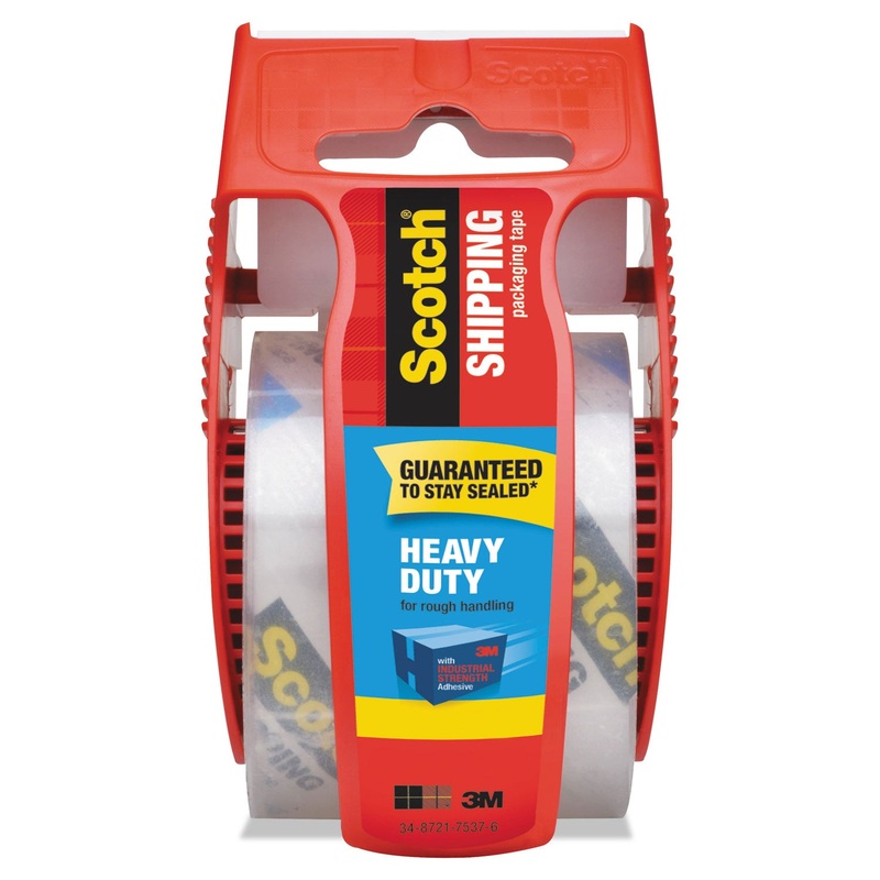 3850 HEAVY-DUTY PACKAGING TAPE WITH DISPENSER, 1.5″ CORE, 1.88″ X 66.66 FT, CLEAR