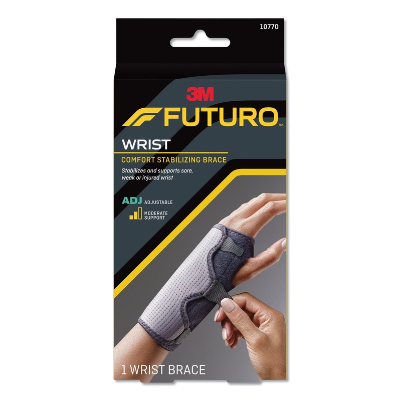Adjustable Reversible Splint Wrist Brace, Fits Wrists 5 1/2″- 8 1/2″, Black