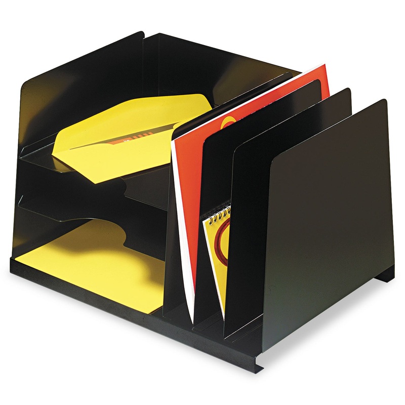 COMBINATION LEFT-TO-RIGHT LETTER SIZE ORGANIZER, 6 SECTIONS, LETTER SIZE FILES, 15″ X 11″ X 8.13″, BLACK