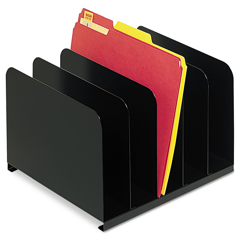 DESKTOP VERTICAL ORGANIZER, 5 SECTIONS, LETTER TO LEGAL SIZE FILES, 12″ X 11″ X 8.13″, BLACK