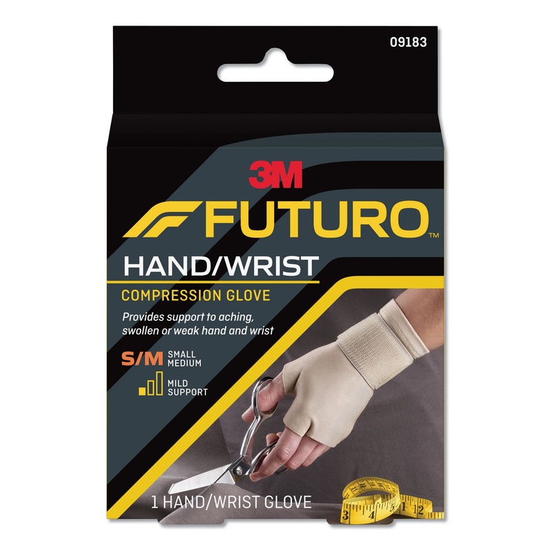 Energizing Support Glove, Medium, Palm Size 7 1/2″ – 8 1/2″, Tan