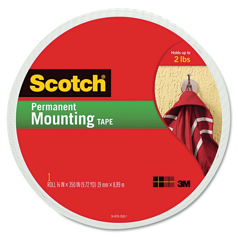 Foam Mounting Double-Sided Tape, 3/4″ Wide X 350″ Long