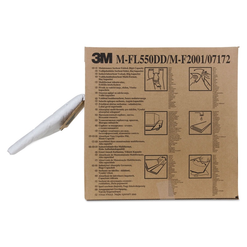 High-Capacity Maintenance Folded Sorbent, 10.5gal Capacity, 3/carton