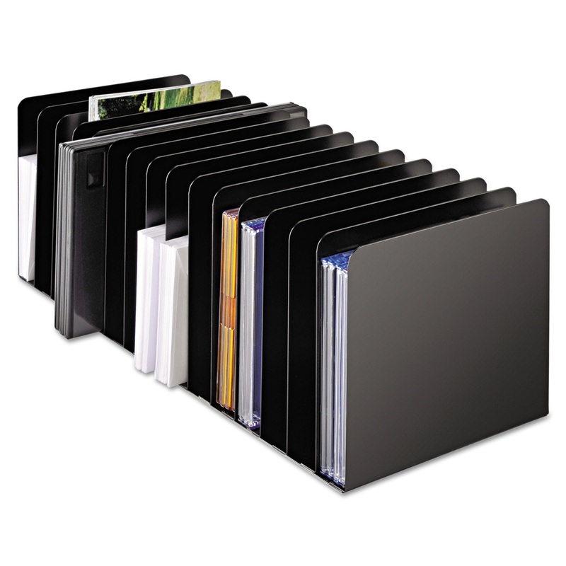 MESSAGE RACK, 15 SECTIONS, LETTER TO LEGAL SIZE FILES, 6.25″ X 16.1″ X 6.5″, BLACK