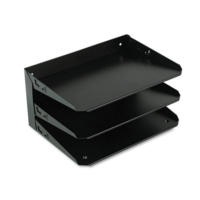 MULTI-TIER STEEL HORIZONTAL ORGANIZERS, 3 SECTIONS, LETTER SIZE FILES, 12″ X 8.75″ X 6.38″, BLACK