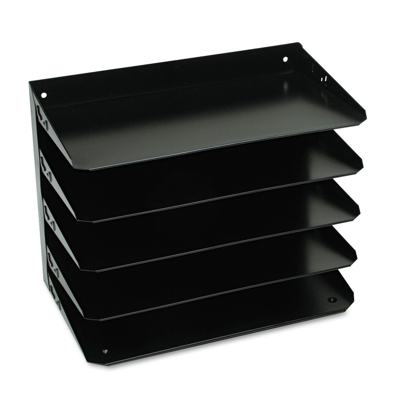 MULTI-TIER STEEL HORIZONTAL ORGANIZERS, 5 SECTIONS, LEGAL SIZE FILES, 15″ X 8.75″ X 12.13″, BLACK