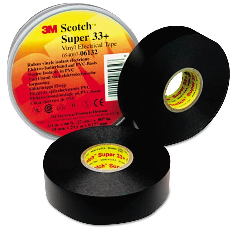 SCOTCH 33+ SUPER VINYL ELECTRICAL TAPE, 0.75″ X 66 FT, BLACK