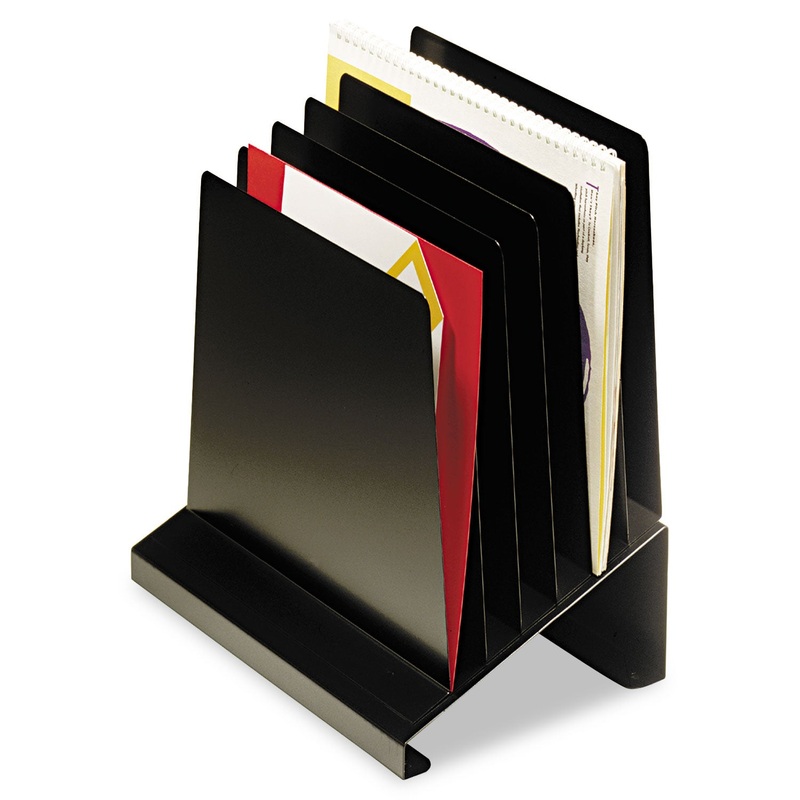 SLANTED VERTICAL ORGANIZER, 6 SECTIONS, LETTER TO LEGAL SIZE FILES, 11″ X 7.25″ X 11.5″, BLACK
