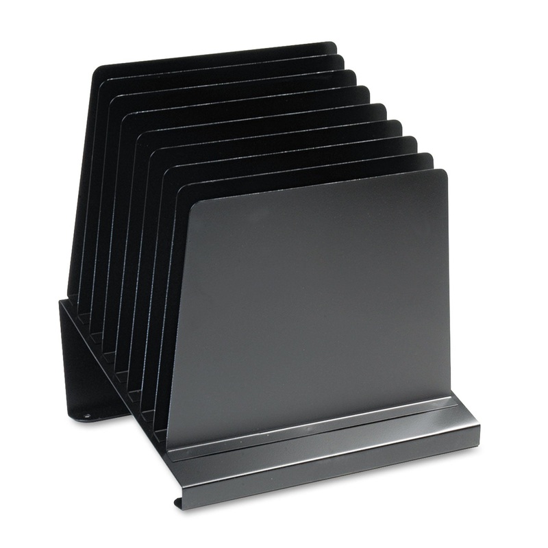 SLANTED VERTICAL ORGANIZER, 8 SECTIONS, LETTER TO LEGAL SIZE FILES, 11″ X 9.25″ X 12″, BLACK