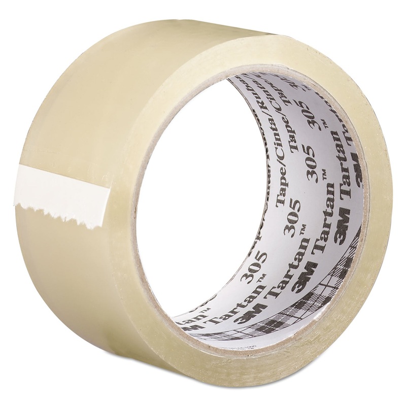 305 BOX SEALING TAPE, 3″ CORE, 72 MM X 100 M, CLEAR, 24/CARTON