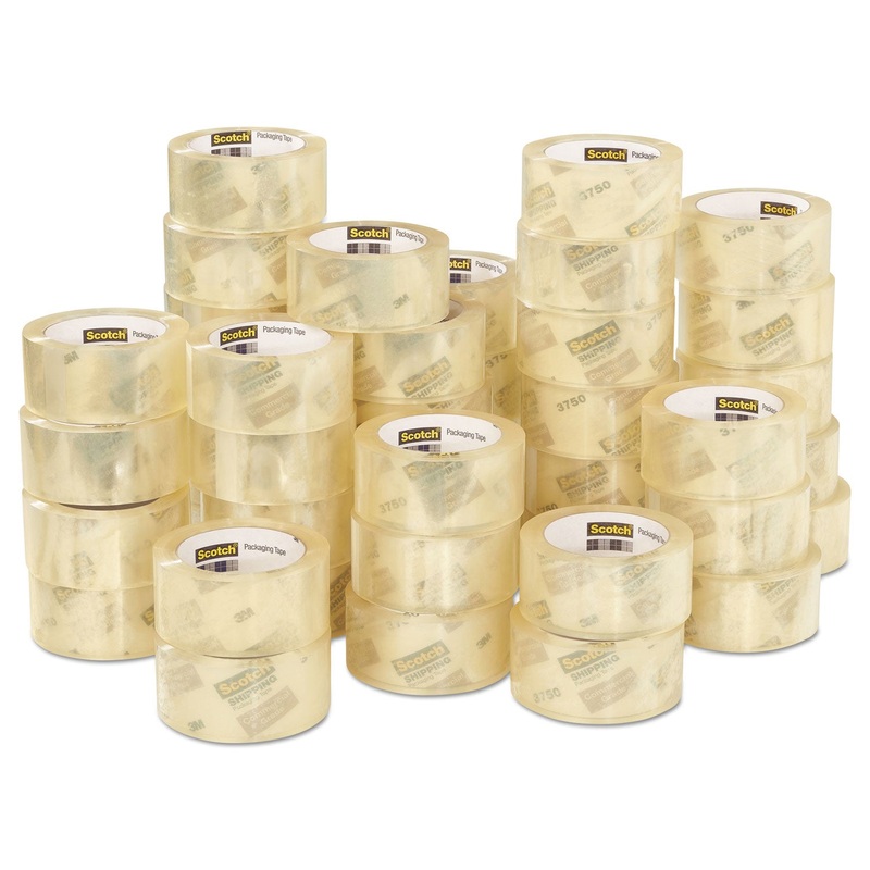 3750 COMMERCIAL GRADE PACKAGING TAPE, 3″ CORE, 1.88″ X 54.6 YDS, CLEAR, 48/PACK