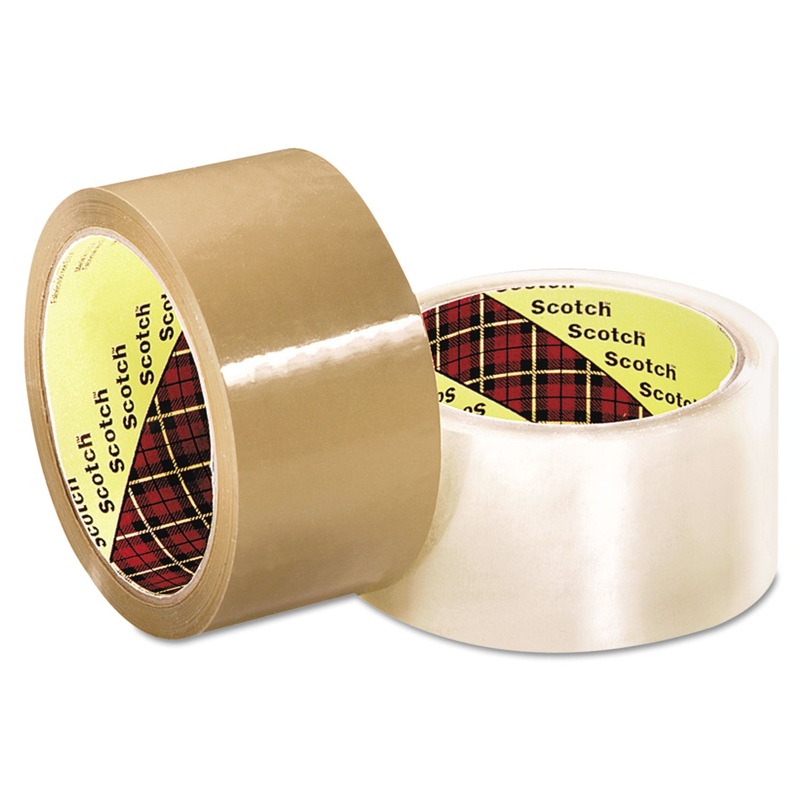 SCOTCH 371 INDUSTRIAL BOX SEALING TAPE, 48 MM X 50 M, CLEAR